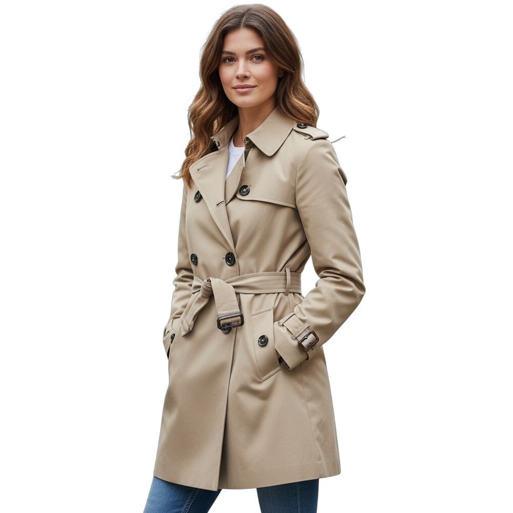 London Fog Trench Coat Timeless Old Money Hooded Mid Length Weather Resistant OX